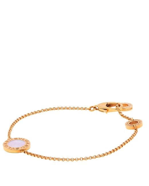 BVLGARI Metallic Mother-Of-Pearl 18K Chain Bracelet