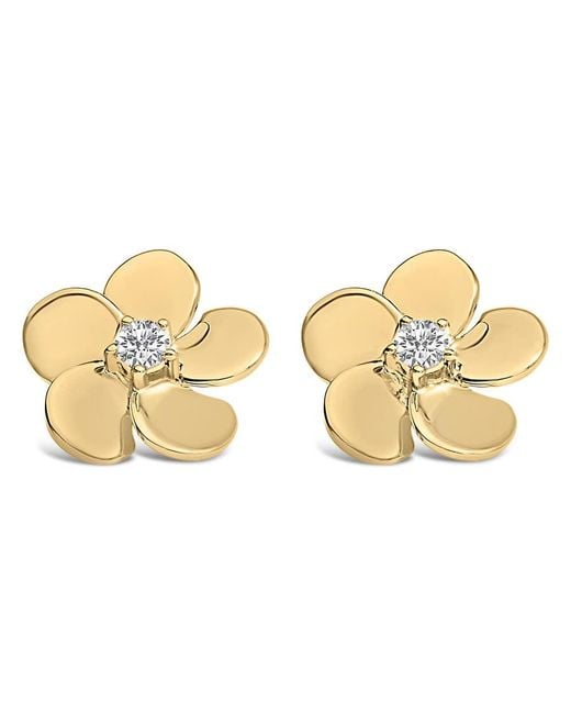 Haus of Brilliance Metallic 10K 1/3 Cttw Lab Grown Diamond Flower Petal Stud Earrings