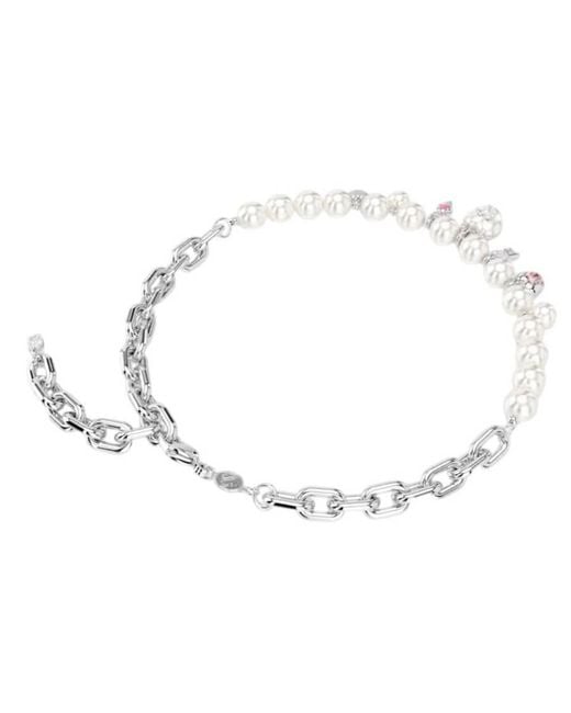 Swarovski Metallic Idyllia Crystal Pearl Charm Necklace