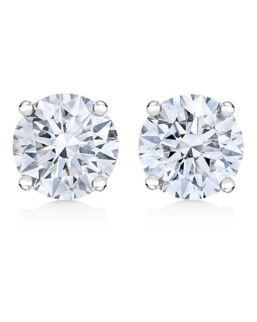 Haus of Brilliance Blue 14k White Gold 1ct Tdw Diamond Solitaire Stud Earrings for men