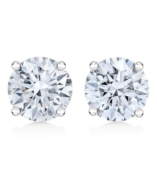 Haus of Brilliance Blue 14k White Gold 1ct Tdw Diamond Solitaire Stud Earrings