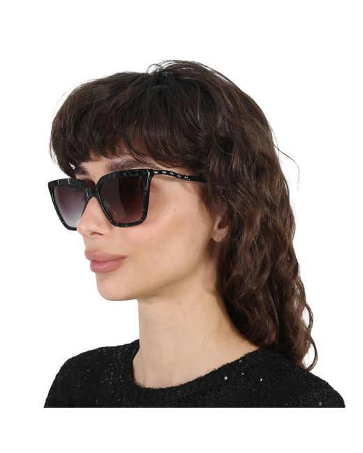 BVLGARI Black Grey Gradient Cat Eye Sunglasses