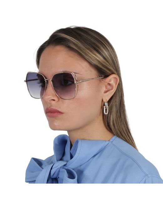 Guess Factory Gray Blue Gradient Butterfly Sunglasses Gf0416 28w 60