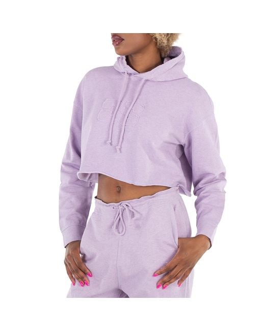 Ganni Purple Misty Lilac Isoli Cropped Oversized Hoodie for men