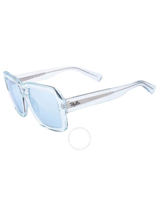 Ray-Ban Magellan Bio Based Blue Mirror Square Sunglasses Rb4408 67291n 54