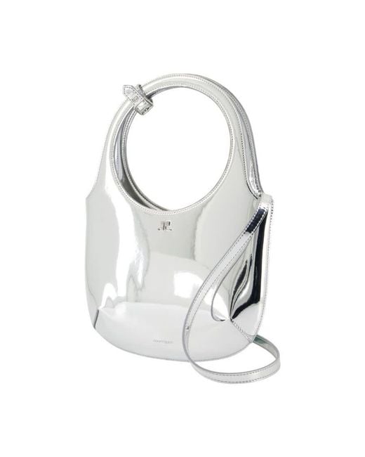 Courreges Gray Metallic Synthetic Shoulder Bag