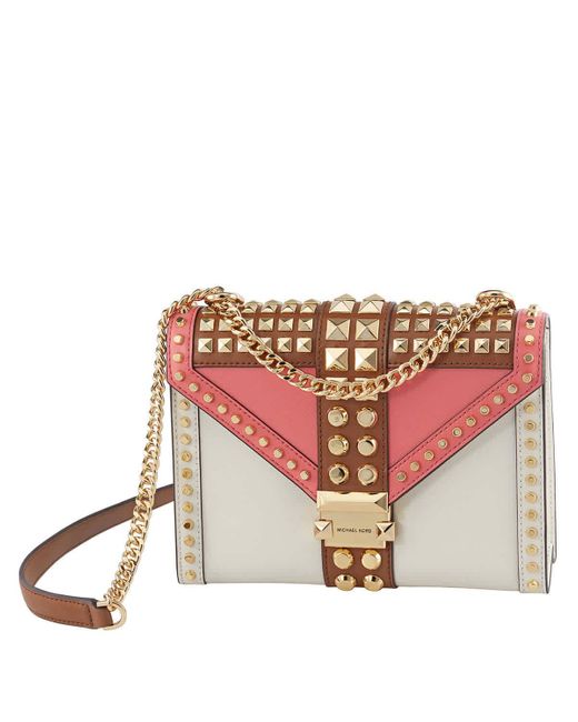 Michael Kors Whitney Large Studded Saffiano Leather Convertible