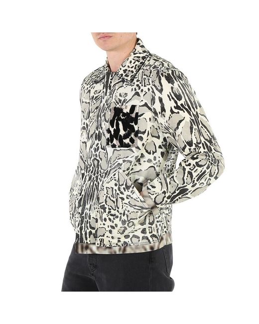 Roberto Cavalli Black Lynx Print Shirt Jacket for men