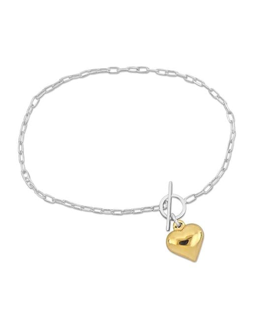 Amour Metallic Heart Charm Bracelet