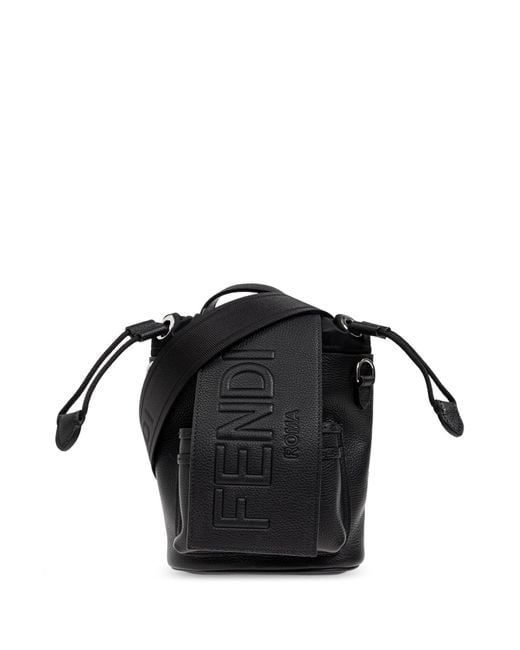 Fendi Black Leather Shoulder Bag for men