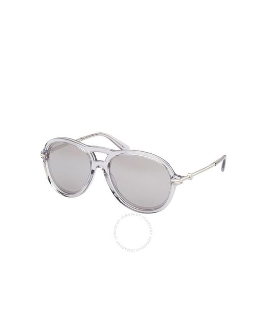 Moncler Metallic Peake Smoke Mirror Pilot Sunglasses Ml0288 20c 60 for men