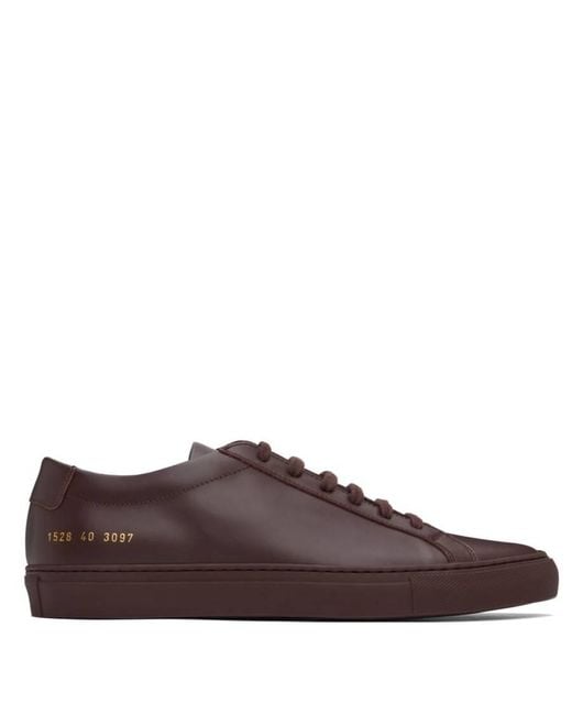 Common Projects Brown Burgundy Achilles Low-Top Sneakers, Brand Size 43 Us for men