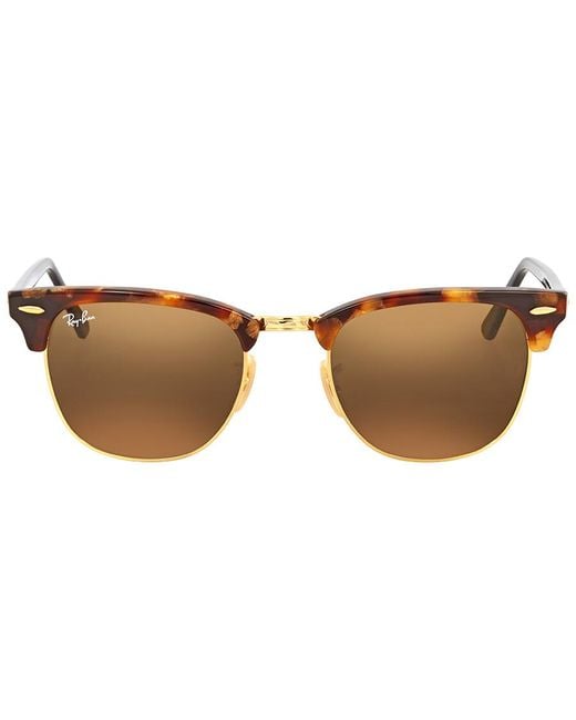 Ray-Ban Brown Clubmaster Fleck Classic B-15 Square Sunglasses Rb3016 1160