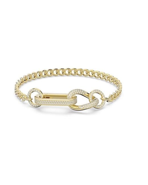 Swarovski Metallic Ladies Dextera-Tone Plated Mixed Links Pave Bracelet