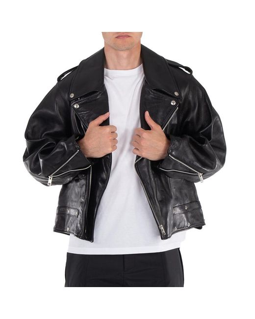 Beautiful People Men's Black Double-End Vintage Leather Riders