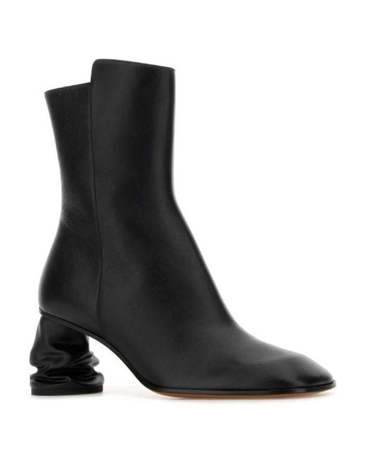 McQueen Black Heeled Ankle Boots