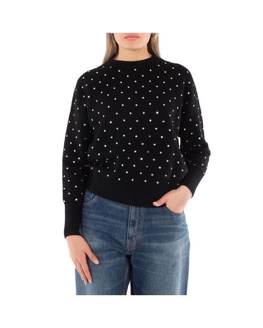 Rabanne Black Paco Crystal-Embellished Wool Sweater