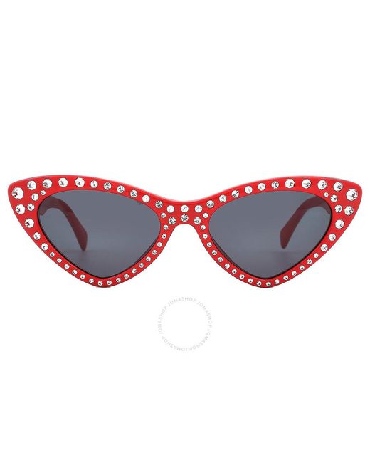 Moschino Red Grey Cat Eye Sunglasses Mos006/s/str 0c9a/ir 52