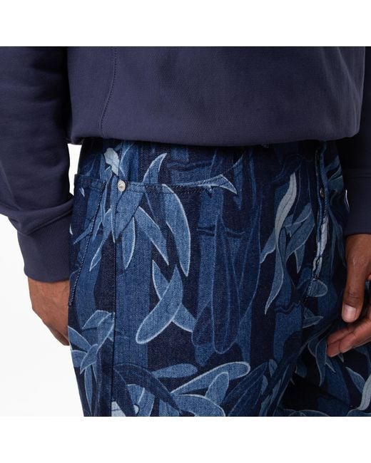 KENZO Blue Chiku-Rin Camo' Botan Loose Jeans for men