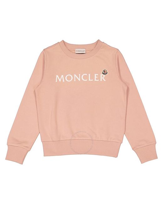 Moncler Pink Kids Pastel Cotton Logo Sweatshirt