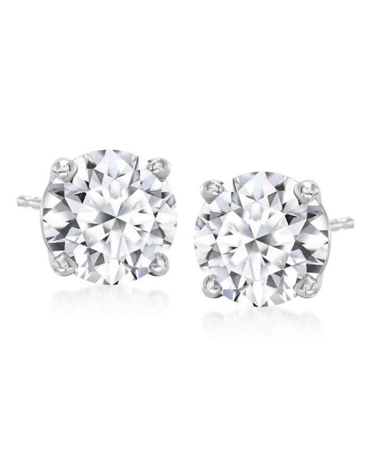 Brilliant Diamond Metallic 3.50 Carat Round Cut Lab Grown Diamond Stud Earrings for men
