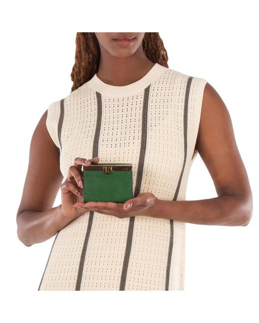 Fossil Green Penrose Trifold Leather Wallet