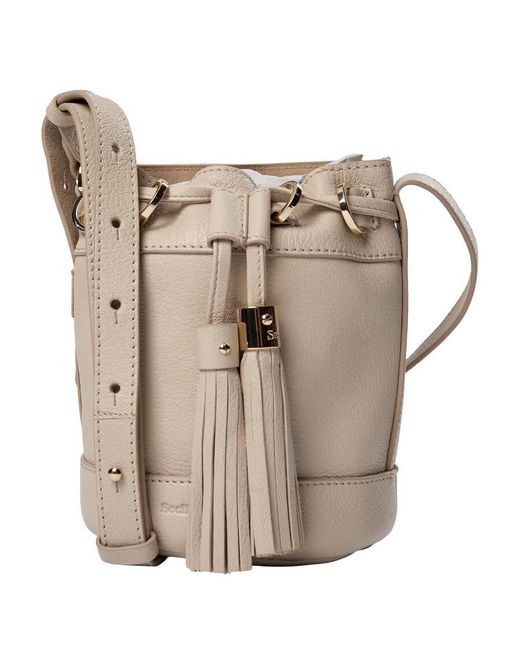 See By Chloé Natural Small Vicki Leather Bucket Bag