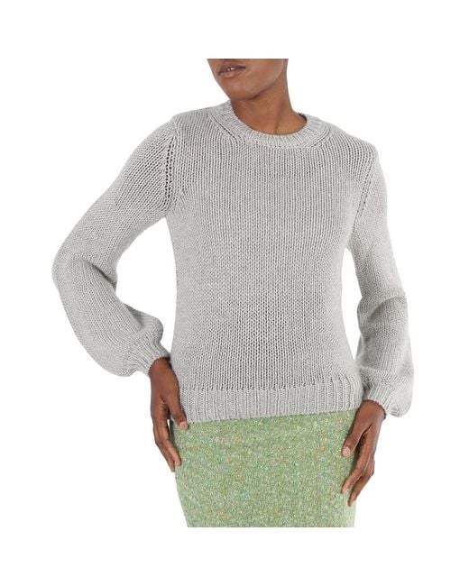 Chloé Gray Ribbed Cashmere Sweater