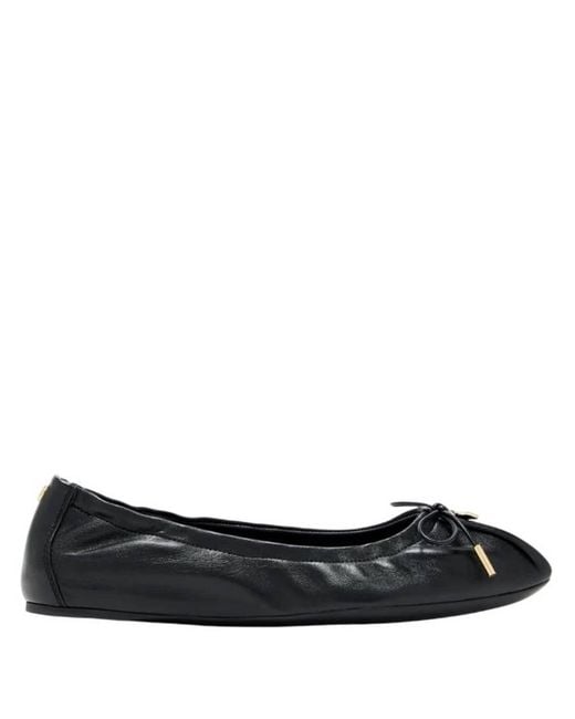 Ferragamo Black Bow Detail Elasticated Ballet Flats