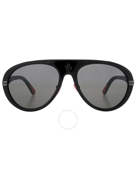 Moncler Gray Navigaze Smoke Pilot Sunglasses Ml0240 01a 57 for men