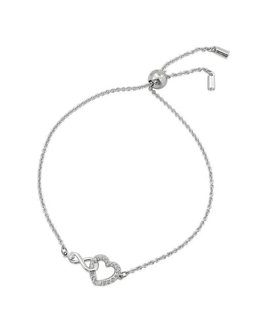 Swarovski Metallic Ladies Infinity Heart Bracelet