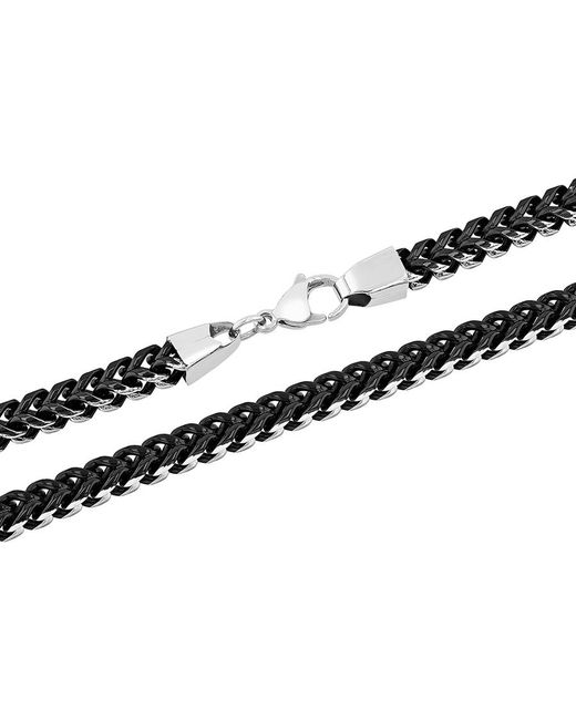 Robert Alton Black And Stainless Steel Franco Chain for men
