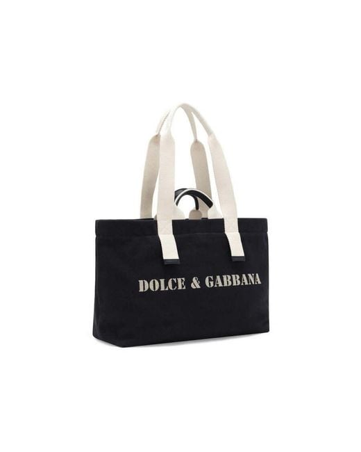 Dolce & Gabbana Black Logo Printed Shoulder Bag