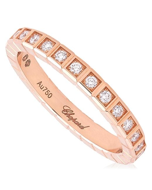 Chopard Metallic Ice Cube 18K Rose 0.24 Ct Diamond Ring