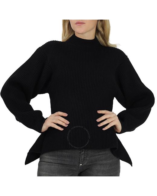 Alaïa Black High-neck Rib Knit Sweater