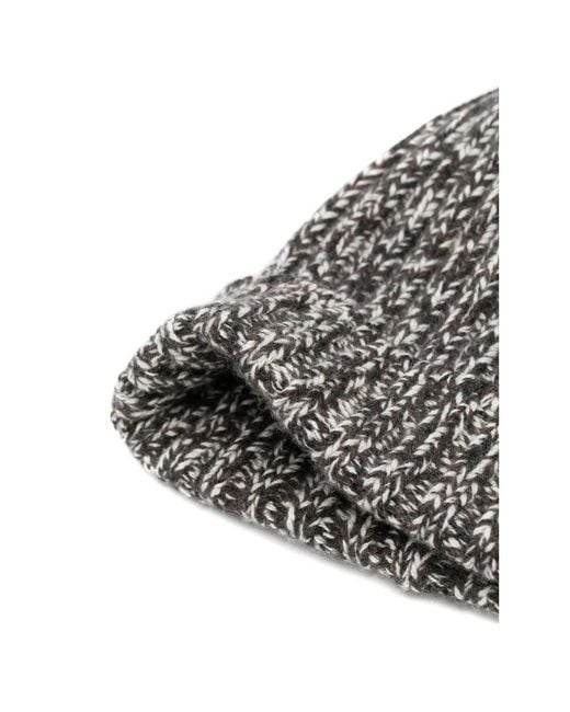 Brunello Cucinelli Gray Two-Tone Cashmere Knit Beanie for men