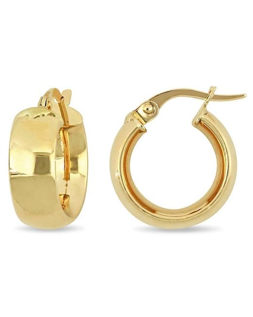 Amour Metallic 15Mm Satin Finish Hoop Earrings