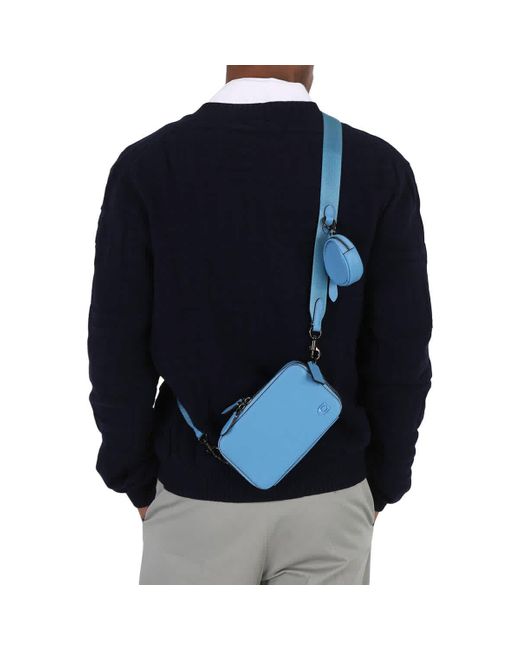 COACH Pebble Leather Charter Slim Crossbody in Blue for Men Lyst