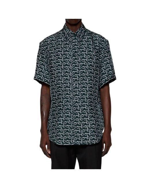 Burberry Green B Printed Silk Shirt for men