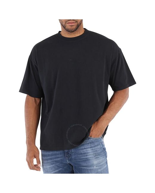 424 Black Oversized Cotton Logo T-shirt for men