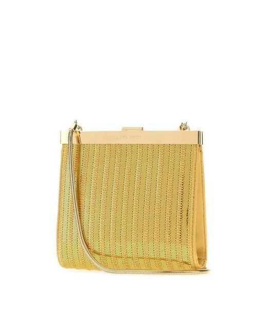 Alberta Ferretti Yellow Fabric Clutch Fantasiaorolucido