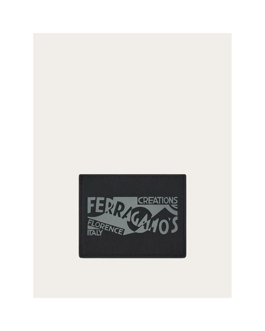 Ferragamo Black Leather Card Holder for men