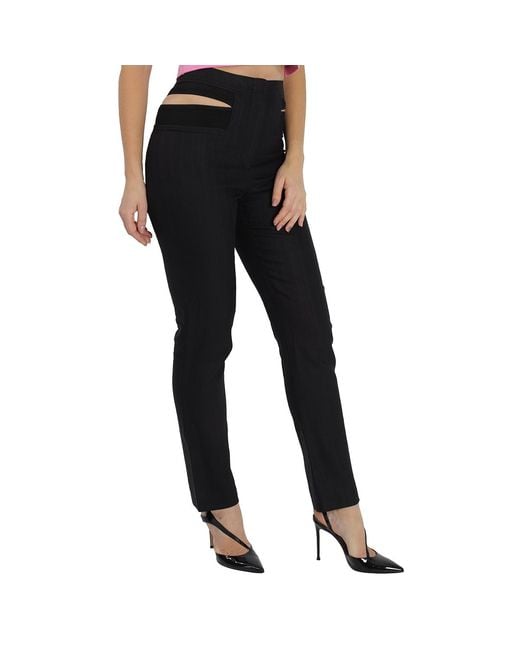 Burberry Black Ladies Pinstripe Functional Twill Remodeled Trousers, Brand Size 6 (Us