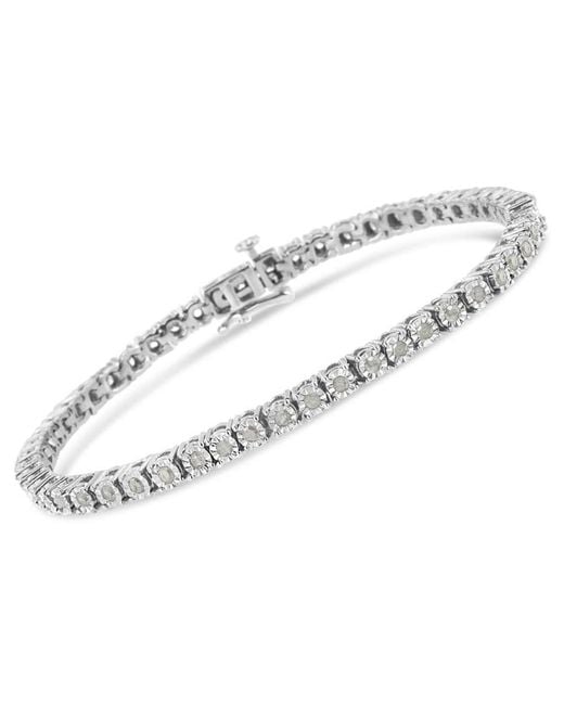 Haus of Brilliance Metallic Igi Certified Sterling Silver 1ct Tdw Re-cut Diamond Tennis Bracelet for men