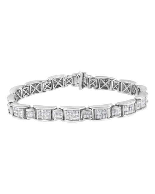 Haus of Brilliance Metallic 14k White Gold 5 Cttw Channel-set Diamond Link Bracelet