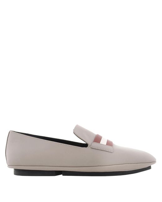 Bally Gray Caly Leather Loafers, Brand Size 36 Us