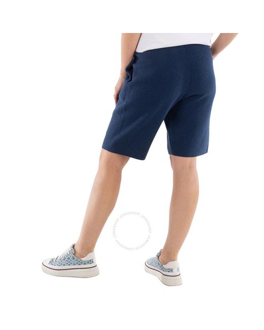 Burberry Blue Ink Joanie Drawstring Cashmere Shorts