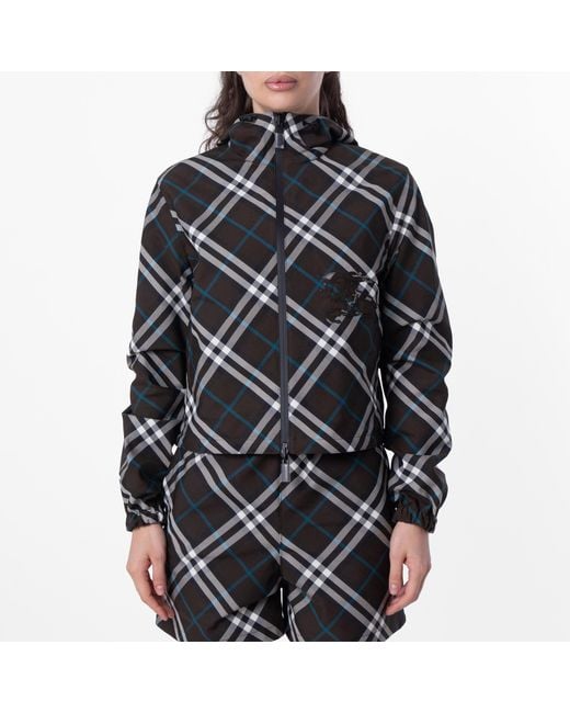 Burberry Black Reversible Cropped Check Jacket for men