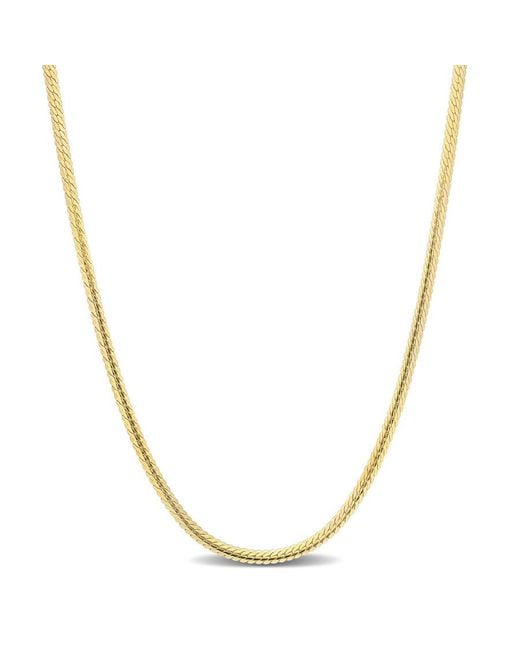Amour Metallic 2Mm Herringbone Chain Necklace