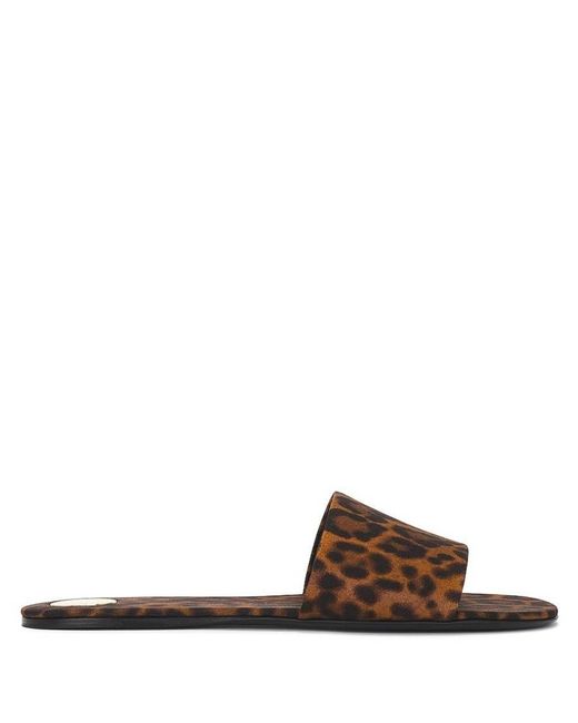 Saint Laurent Brown Leopard Grosgrain Carlyle Slides, Brand Size 38 Us